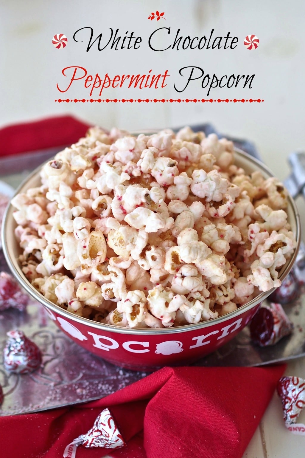 White Chocolate Peppermint Popcorn