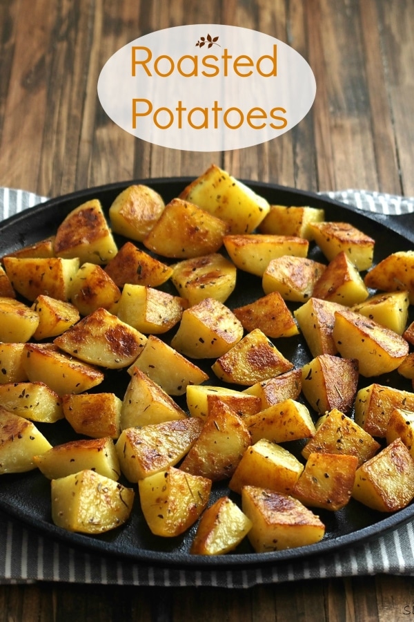 Roasted Potatoes. Simple recipes are the best. Peeled potatoes drizzled with olive oil, sprinkled with favorite seasoning and roasted to perfection. Simply Sated