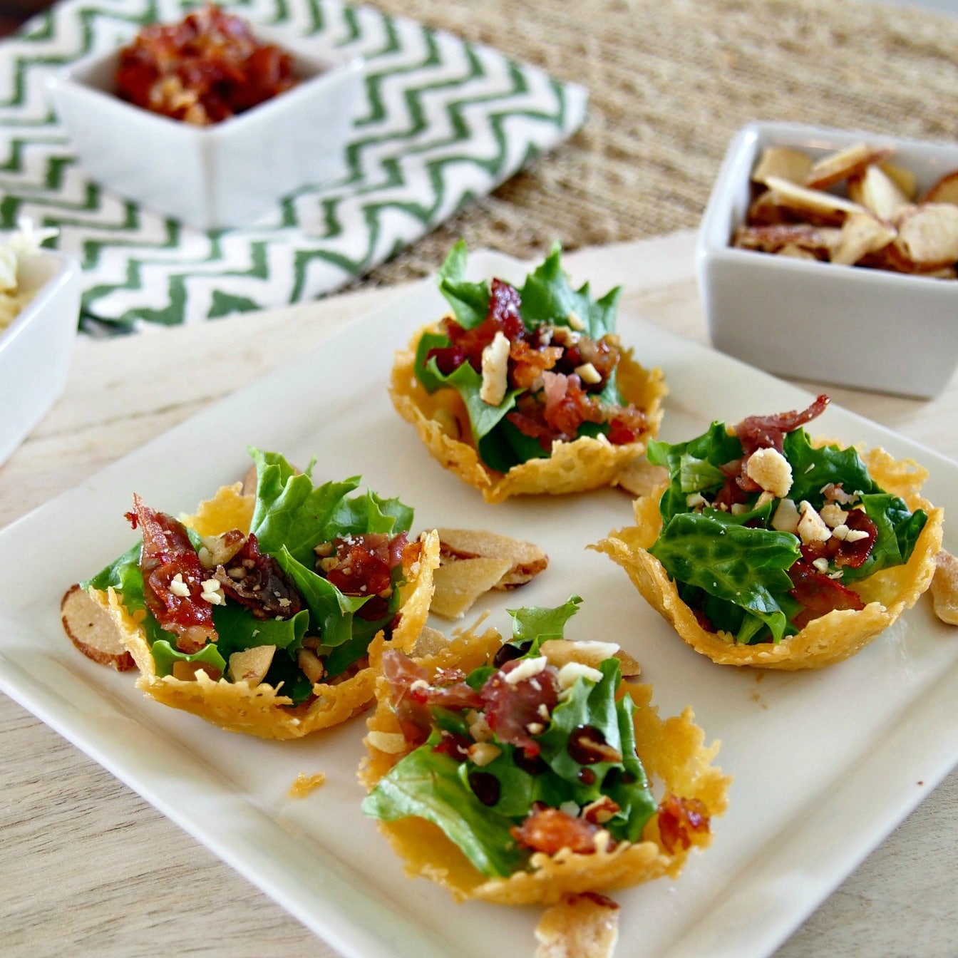 Beautiful Cheese Cup Appetizers to fill with your favorite ingredients. www.simplysated.com