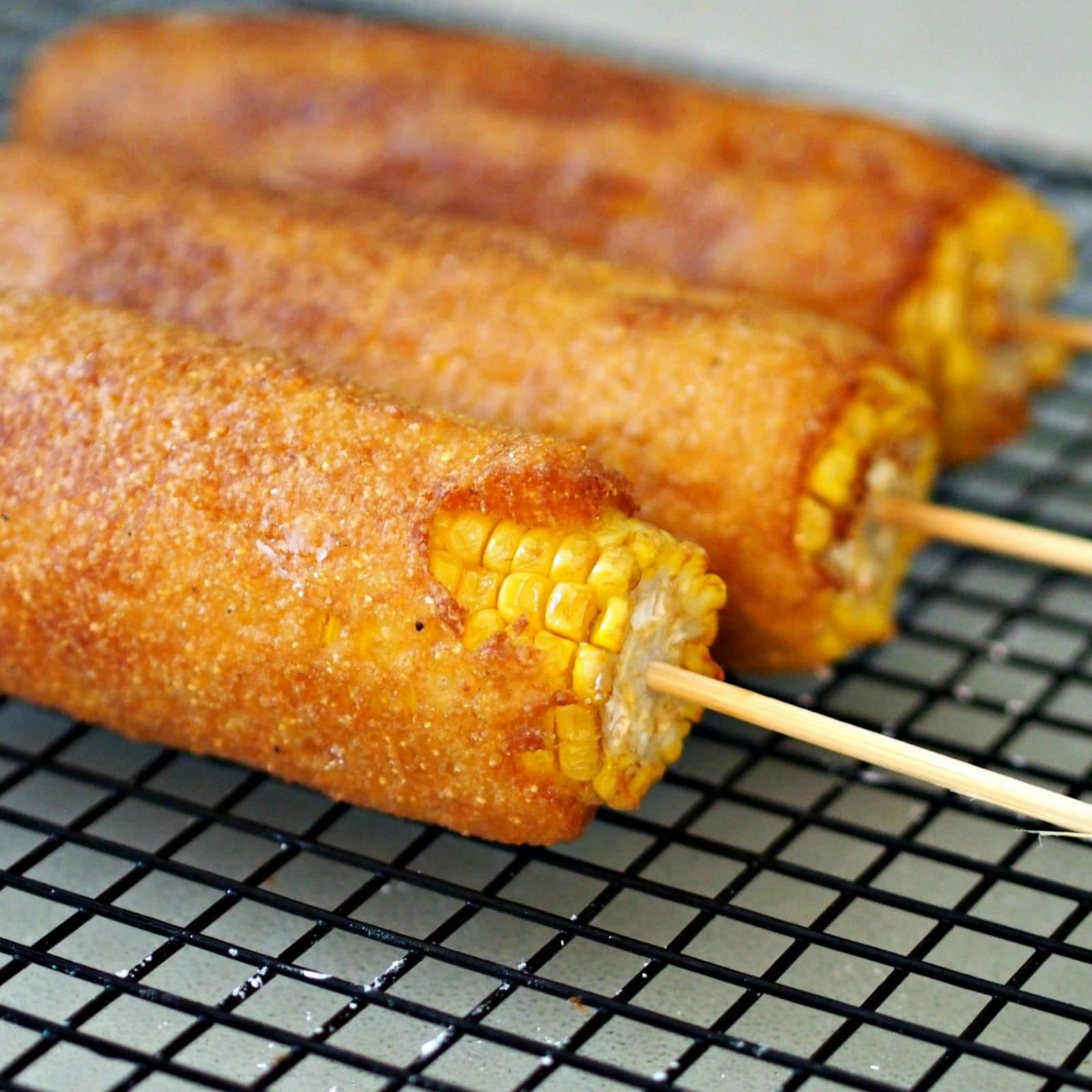 Batter Fried Corn-on-the-Cob - Simply Sated