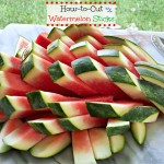 How-to-Cut Watermelon Sticks a four-step process for cutting watermelon. Serve at an elegant dinner party or backyard BBQ. simplysated.com
