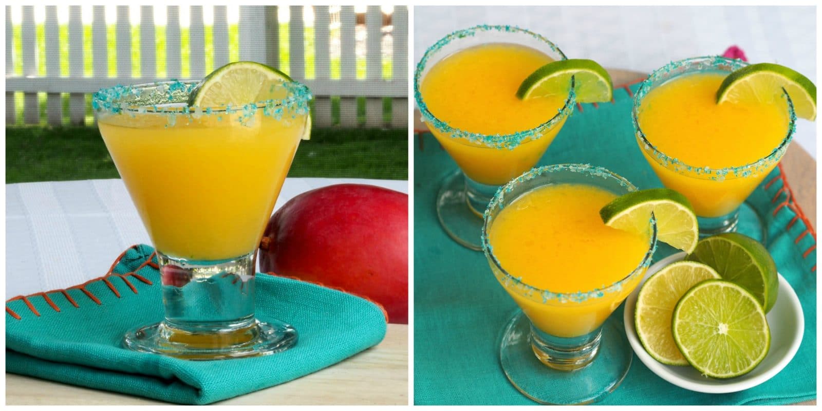 Mango Margaritas - a refreshing margarita made with Del Monte sliced mangoes. www.simplysated.com