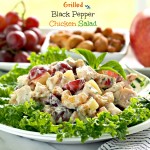 Grilled Black Pepper Chicken Salad is full of flavor, texture and tastes. Perfect served as a sandwich, salad or dip. www.simplysated.com