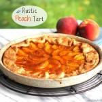 Rustic Peach Tart is easy, beautiful and delicious. Fresh peaches, store-bought crust and a few simple ingredients come together to make a great dessert. Simply Sated
