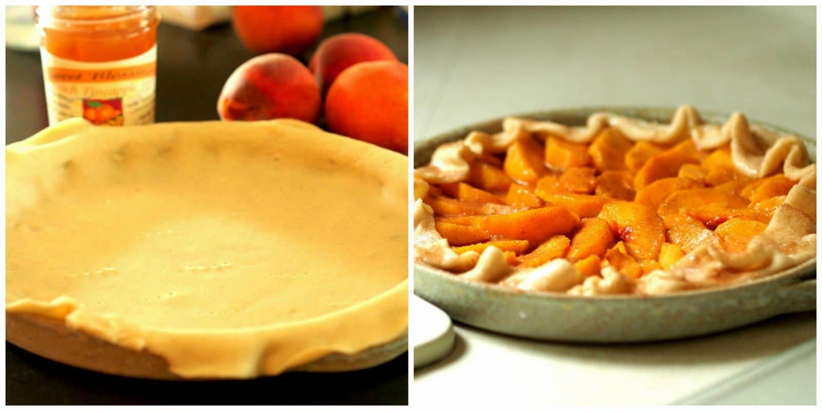 Rustic Peach Tart is easy, beautiful and delicious. Fresh peaches, store-bought crust and a few simple ingredients come together to make a great dessert. Simply Sated