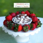 Strawberries & Cream with Chocolate is a beautiful and easy dessert or appetizer. www.simplysated.com