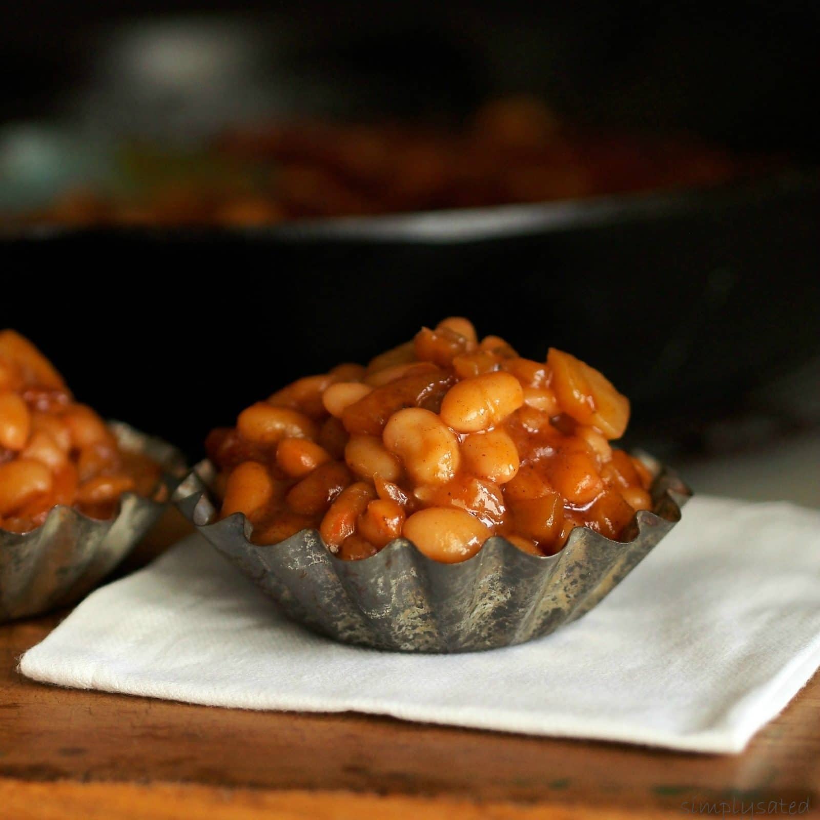 Apple Brown Sugar Baked Beans are one of the best two baked beans recipes - ever! simplysated