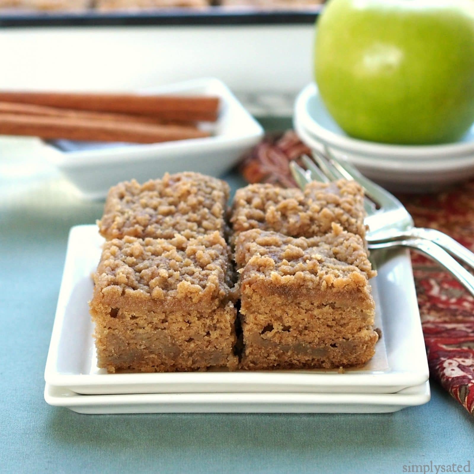 Apple Brown Sugar Coffee Cake is everything a great coffee cake should be - moist and filled with flavor. simply sated