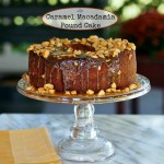 Caramel Macadamia Pound Cake - Brown sugar pound cake topped with caramel and toasted macadamia sauce - lick-the-plate. simplysated.com