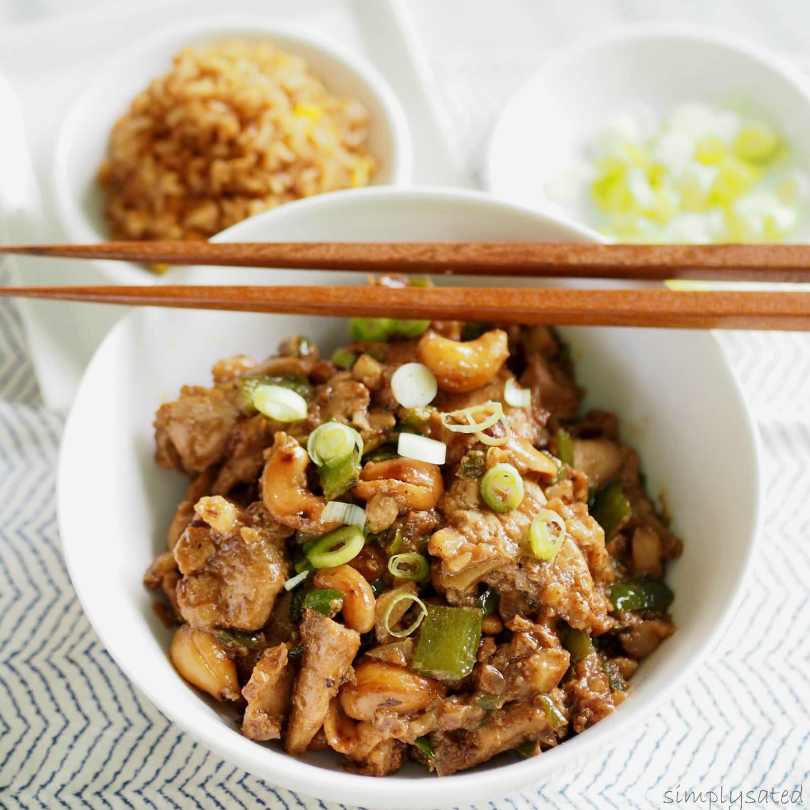 Cashew Chicken - make Chinese take-out your own by making it at home- easy and delicious! simply sated