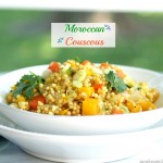 Moroccan Couscous is a delicious and colorful dish. Serve as a beautiful side or as a vegetarian meal. simply sated