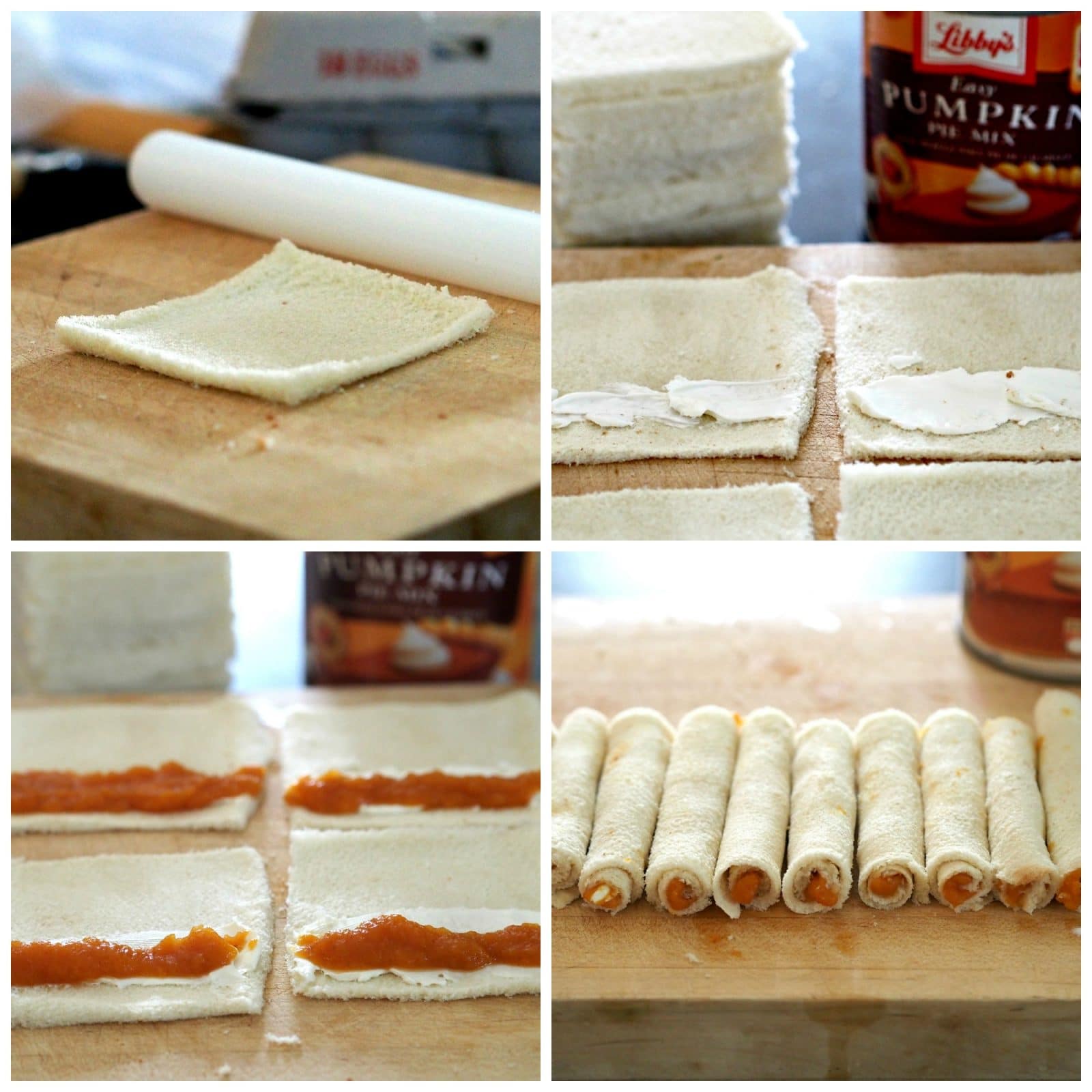 Pumpkin French Toast Roll-ups are an easy & fun way to satisfy your cinnamon cravings. simplysated