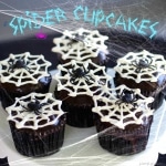 Spider Cupcake; use box cake mix & canned icing to make this easy & creepy, crawly Halloween treat. simplysated