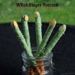 Witch Finger Pretzels - no Halloween party is complete without these fun and easy treats. simplysated.com