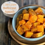 Cider-Glazed Butternut Squash with apple cider, brown sugar, ginger, bouquet garni & a touch of Southern Comfort. Simply Sated