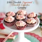 White Chocolate Peppermint Chocolate Cupcakes -Velvety chocolate cupcakes with easy white chocolate, peppermint icing.