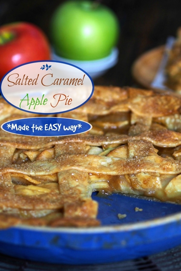 Salted Caramel Apple Tart (made the easy way) with store-bought Salted Caramel Sauce & pie crust. Simply Sated