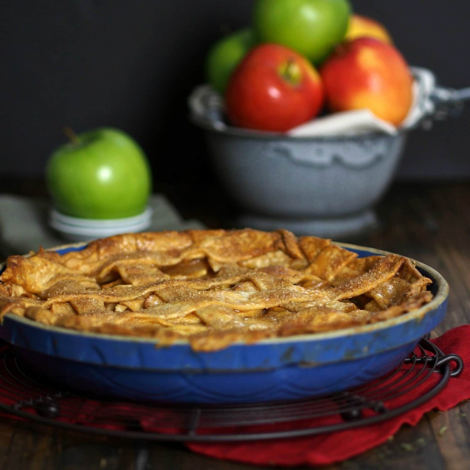 Salted Caramel Apple Tart (made the easy way) with store-bought Salted Caramel Sauce & pie crust is as easy as can be. Sweet/salty/delicious. Simply Sated