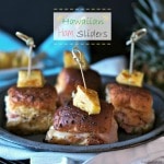 Hawaiian Ham Sliders - the perfect finger food; savory, sweet mini sandwiches perfect for a large gathering or small luncheon. Tried & true crowd-pleaser. Simply Sated