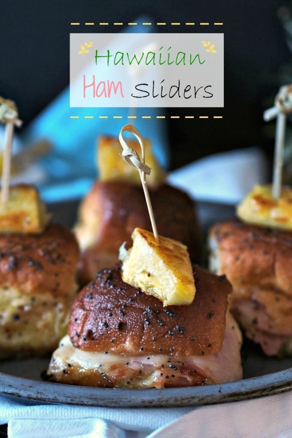 Hawaiian Ham Sliders - the perfect finger food; savory, sweet mini sandwiches perfect for a large gathering or small luncheon. Tried & true crowd-pleaser. Simply Sated