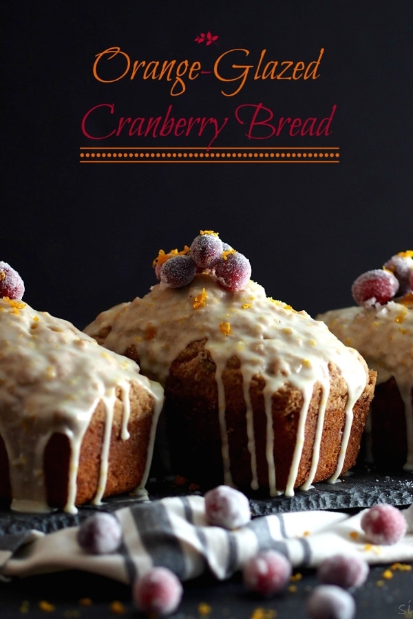 Orange-Glazed Cranberry Bread has the perfect blend of flavors: citrus from the orange, tartness from cranberries & a little hint of spice. Perfect. Simply Sated
