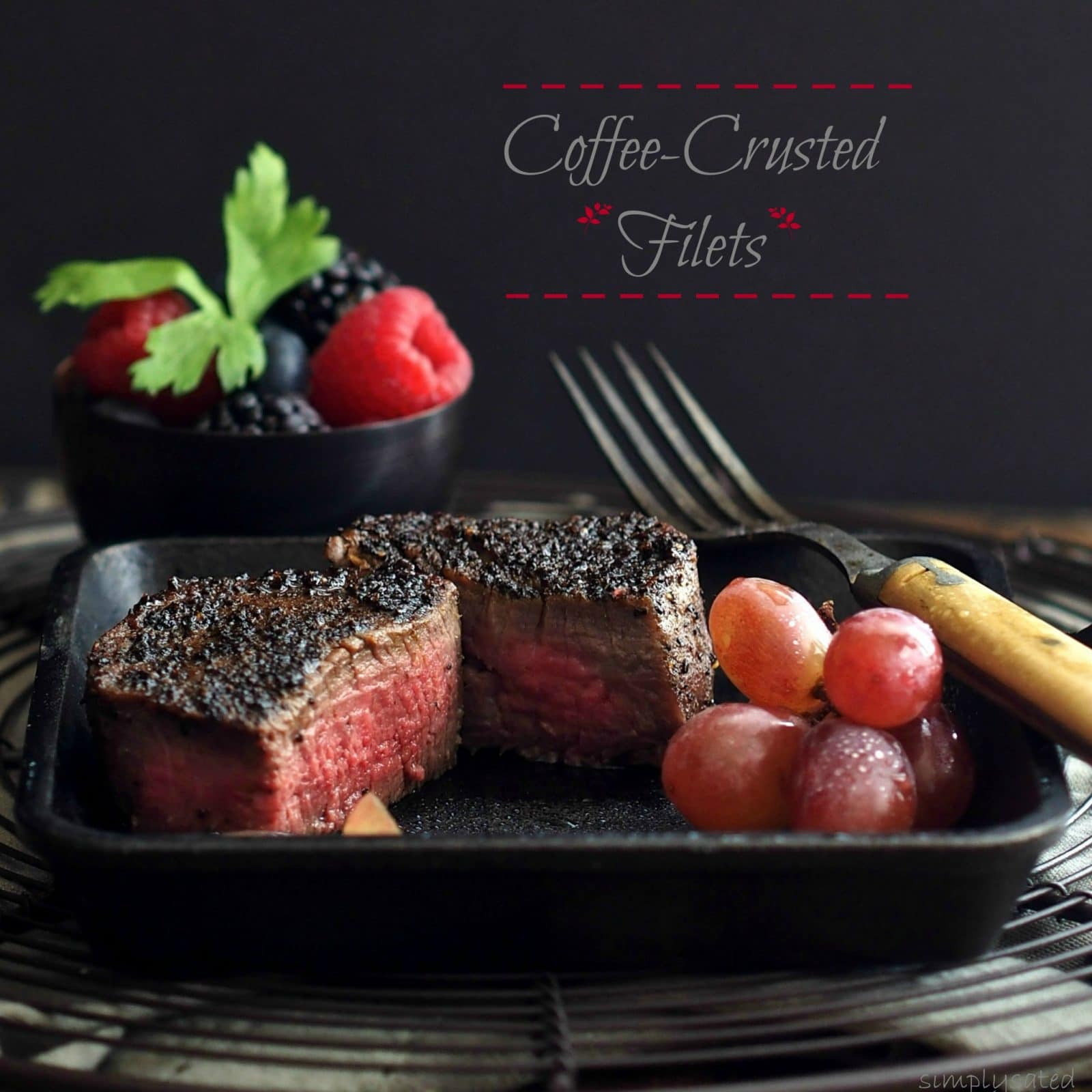 Coffee-Crusted Steak-the best steak you will ever eat. Seasoned with coffee, sugar, salt, pepper & smoky paprika; pan-seared & oven-cooked to perfection. simply sated