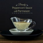 Brandy Peppercorn Sauce with Parmesan. THE sauce to take your steak from great to amazing. The perfect sauce to serve with beef filet or beef tenderloin. simply sated