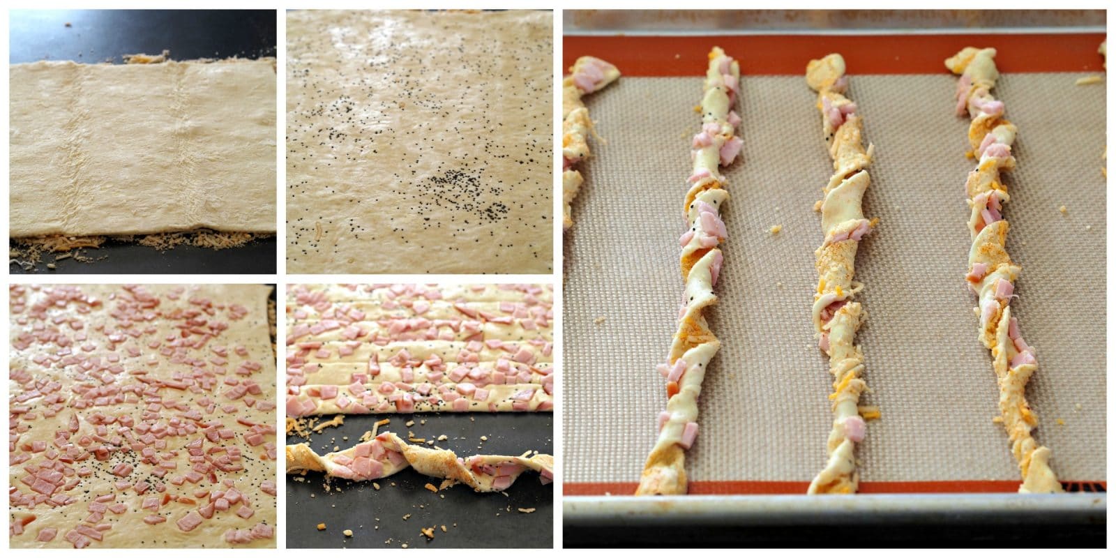 Canadian Bacon Cheese Straws-easy to make, elegant and delicious -the first appetizer to disappear at any dinner party.  A great "bread" with a salad. Simply Sated