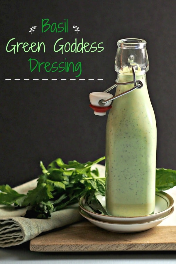 Basil Green Goddess Dressing - a dressing fit for Gods & Goddesses. Basil, parsley & yogurt all "dressed" up with lemon, cloves, green onion & seasonings. simply sated