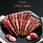 Holiday White Chocolate Pretzels - an easy, tasty and cute treat for any occasion or holiday and for any time of the year. Choose the colors and have fun. simply sated