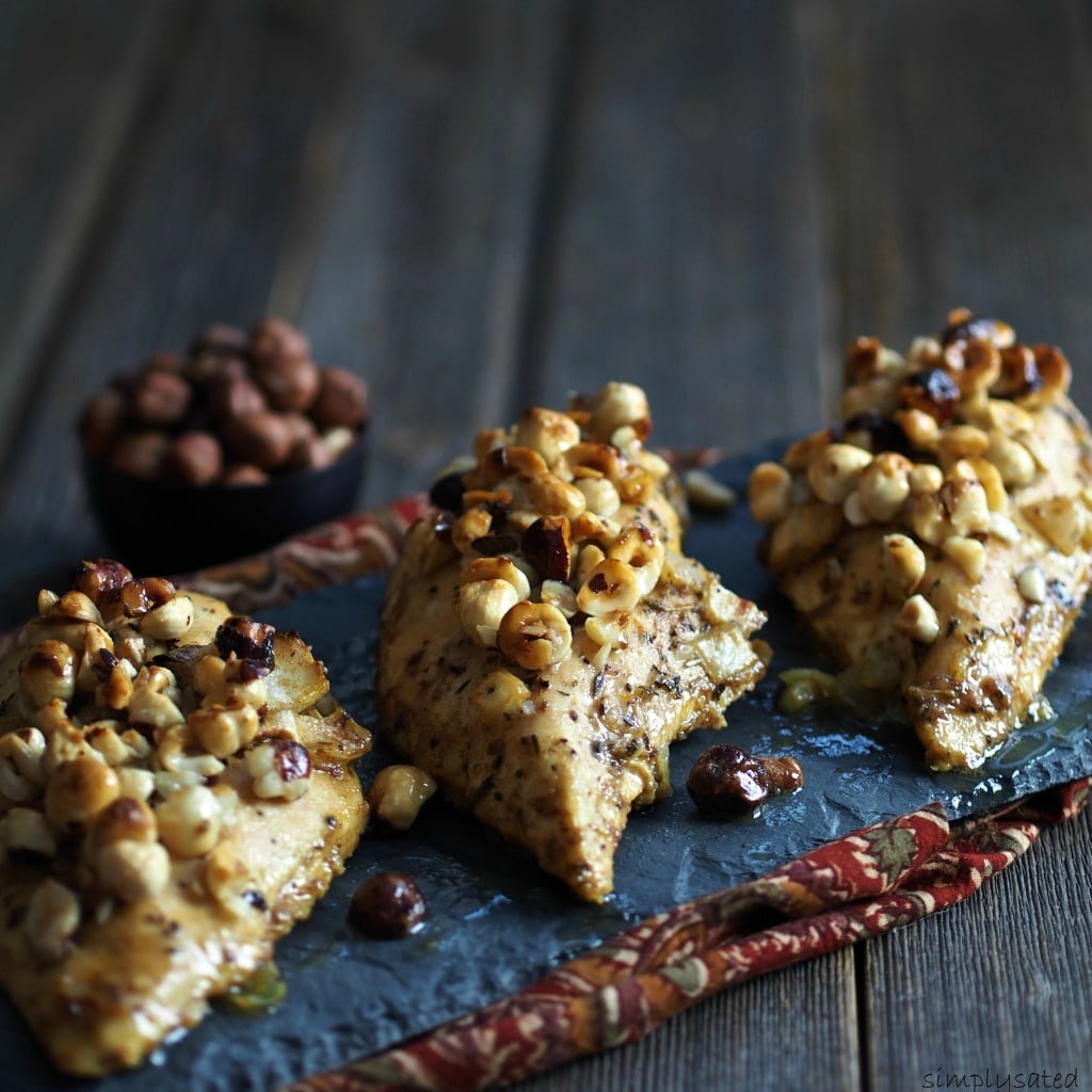 Roast Chicken with Saffron, Hazelnuts & Honey