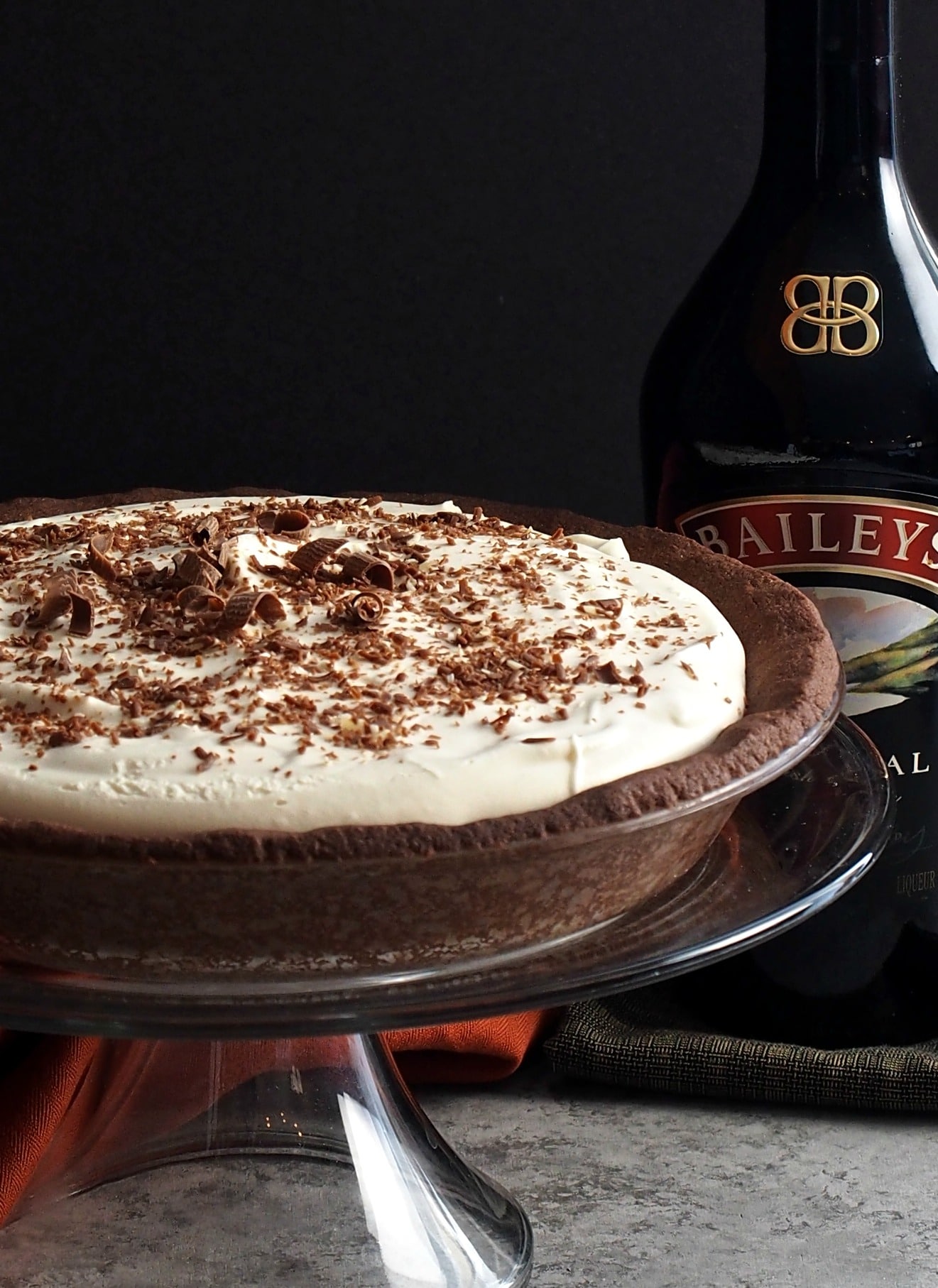 Irish Cream Pie. Even if your eyes aren't Irish, they will be smiling after one bite of this deliciously creamy pie with chocolate crust & chocolate curls. Simply Sated
