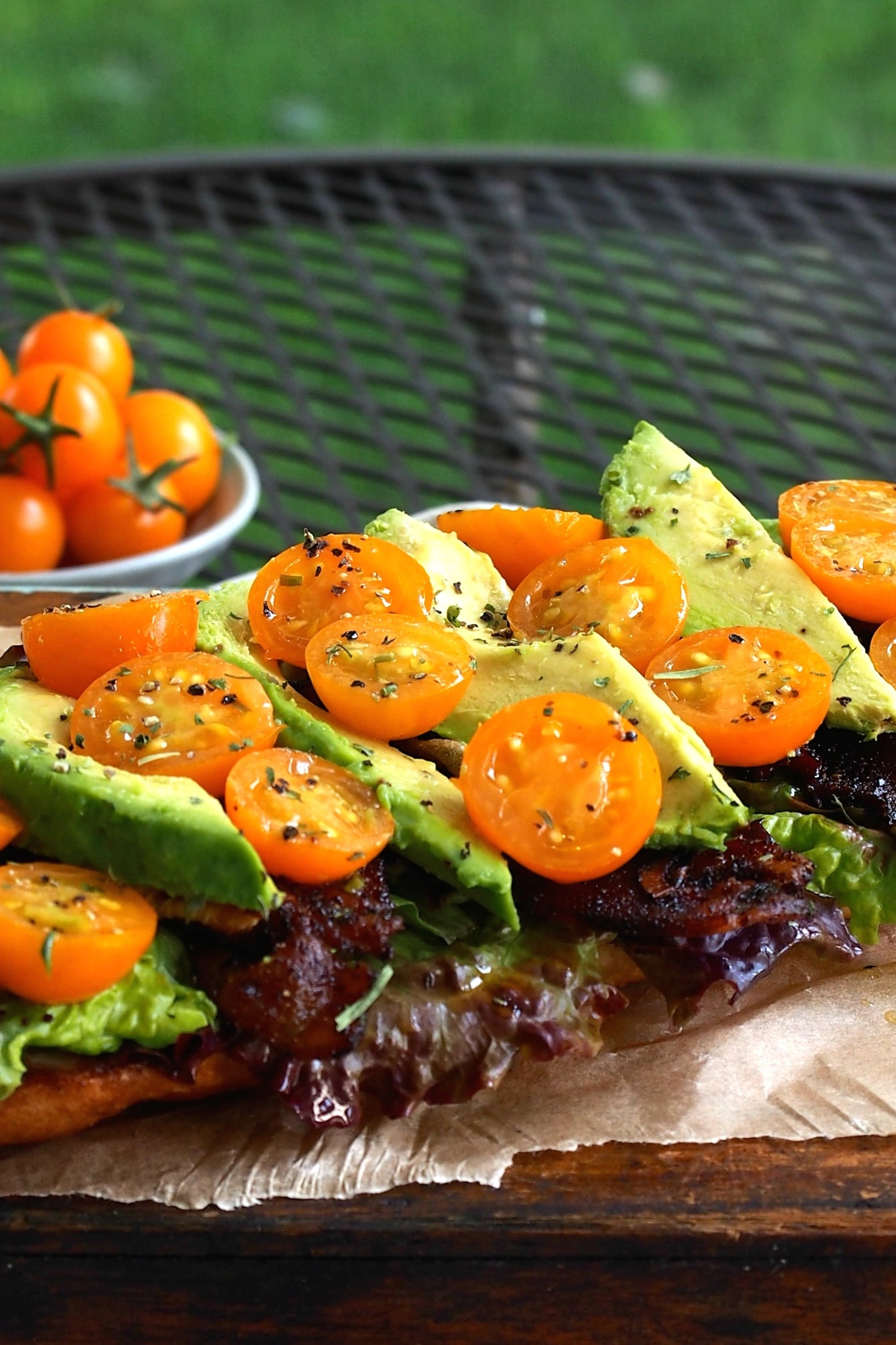 Perfect BLT with Sweet Spicy Bacon & Avocado. Yes, THE perfect BLT with sweet, spicy bacon and avocados. After one bite, you will think you are in Heaven. Simply Sated