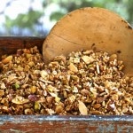 Maple Granola tastes great and is great for you. Oats, almonds, sunflower seeds and pistachios bathed in pure maple syrup and baked for that perfect crunch. Simply Sated