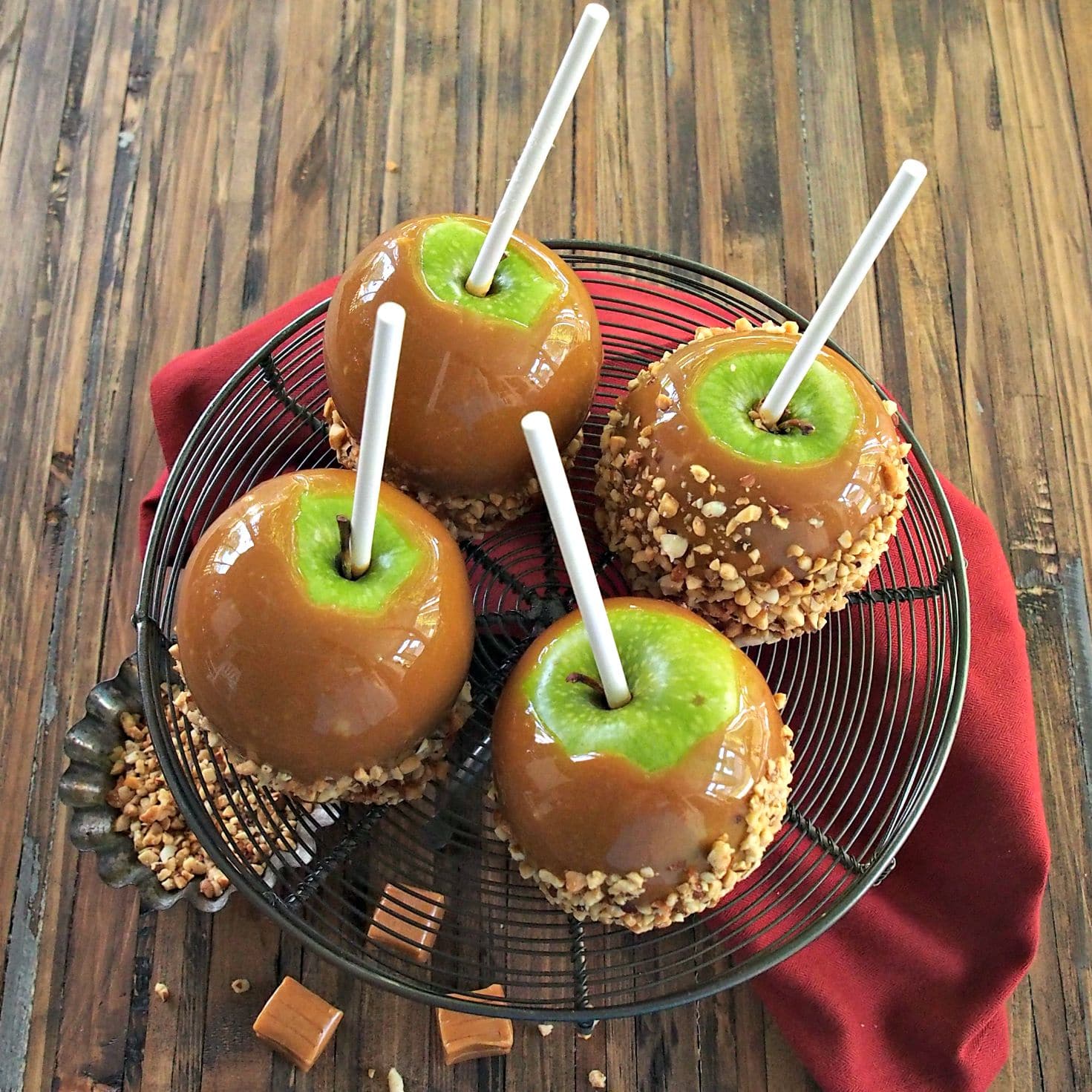 Classic Caramel Apples. Young or old - everyone's most-loved fall treat. Juicy, tart apples smothered in melted caramel then dipped in favorite toppings. Simply Sated