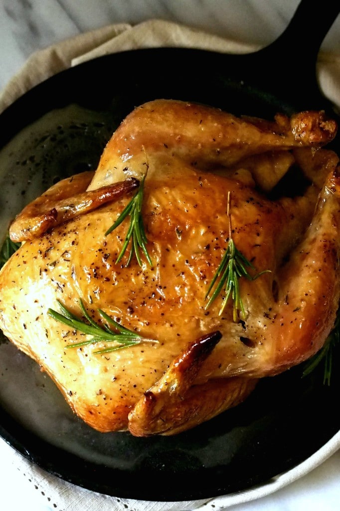 Perfect Roast Chicken. Thomas Keller's easy roast chicken is superb in taste and simplicity. Whole chicken - salted, peppered and roasted to perfection. Simply Sated