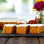 Pumpkin Bars. Pumpkin sheet cake made with pumpkin puree & fall spices then topped w/creamy, tangy, perfect cream cheese frosting. The ideal fall dessert. Simply Sated