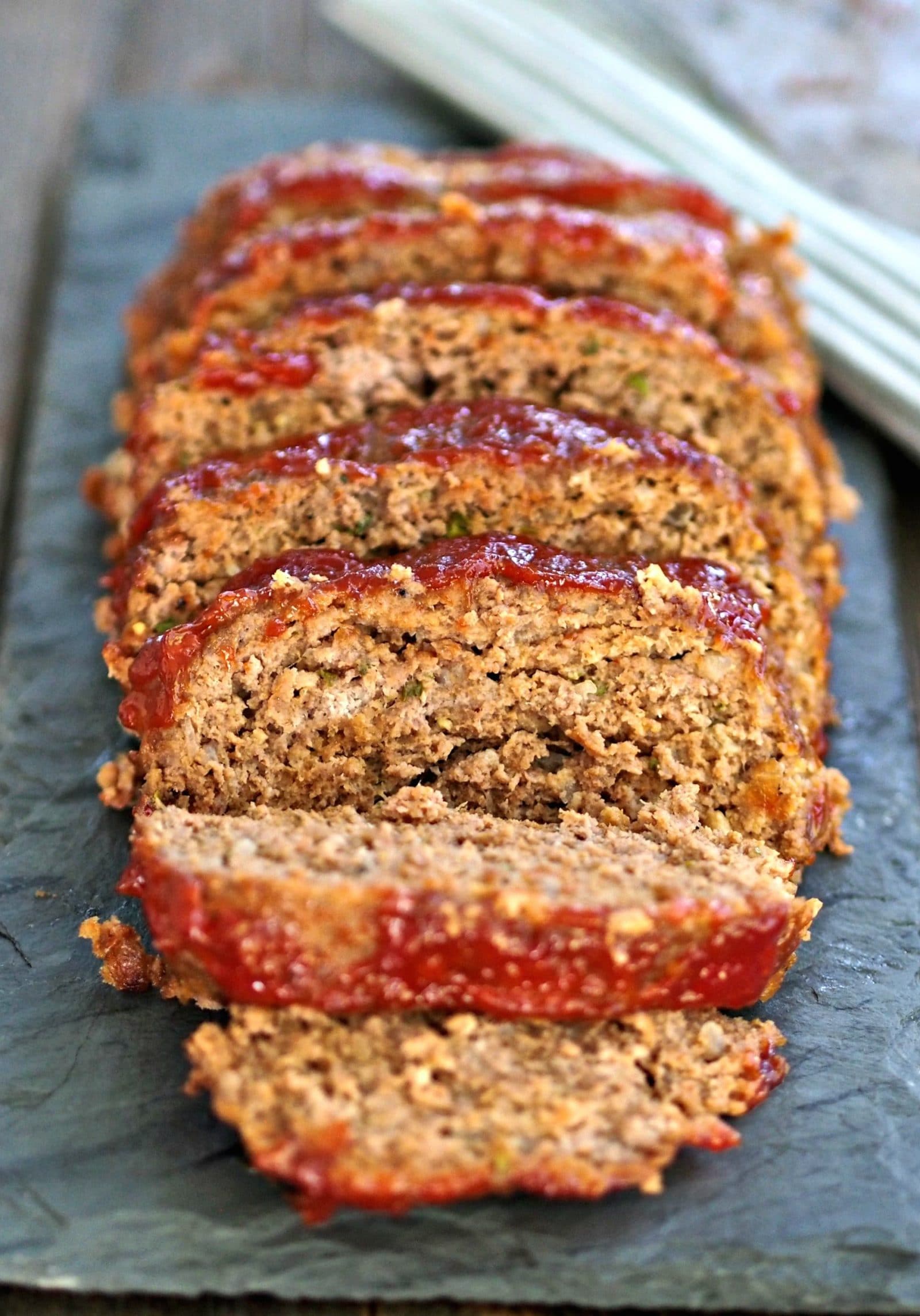 My Favorite Meatloaf-simple and flavorful. Serve as an entree or slice and place on toasty buns for great sandwiches. This recipe impresses every time. Simply Sated