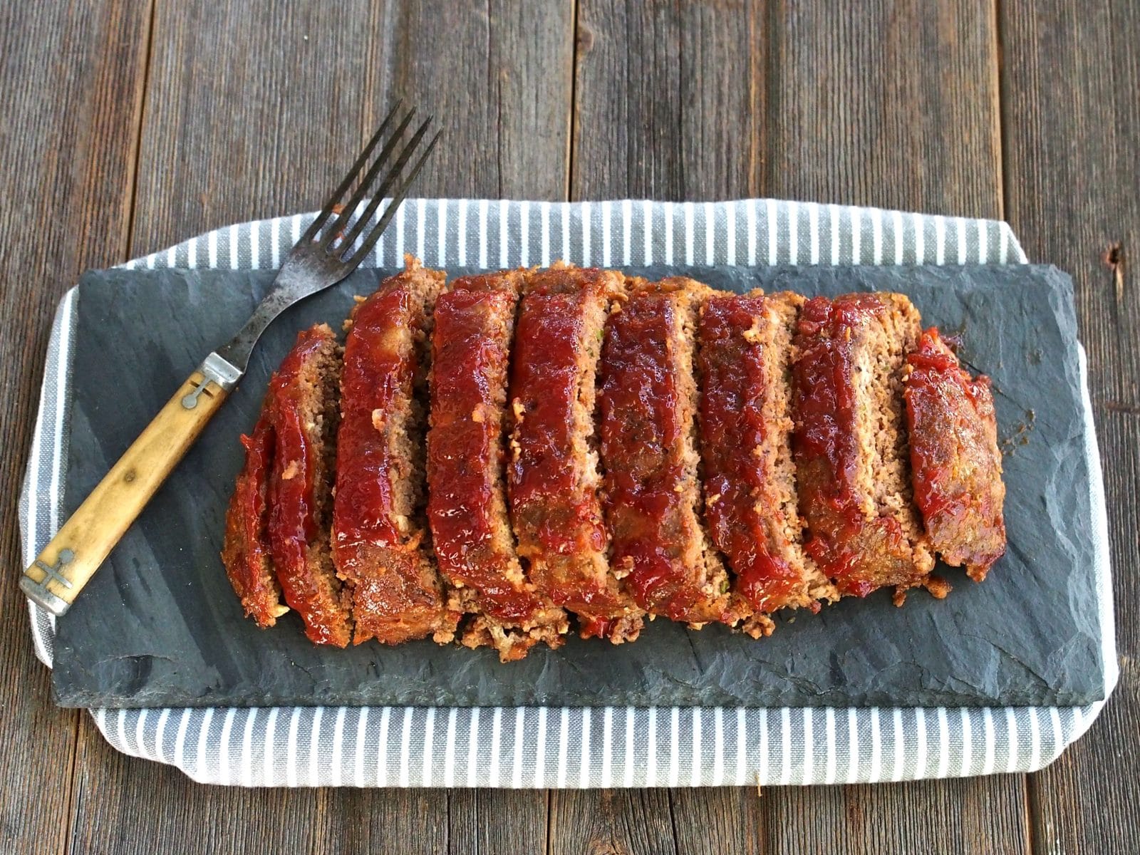 meatloaf with the glossy, brown sugar, ketchup glaze, and I never dreamed a...