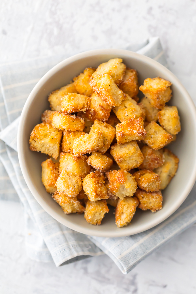 Garlic Parmesan Croutons - Martin's Famous Potato Rolls and Bread