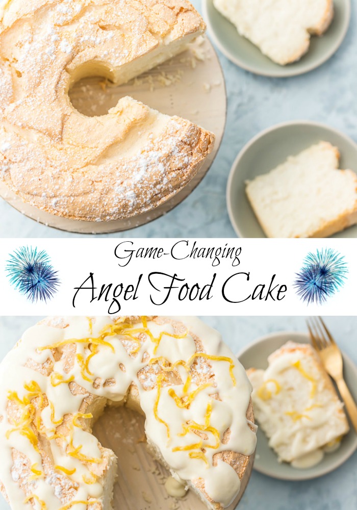 Game-Changing Angel Food Cake is truly game-changing. It is no-fuss and has a velvety, melt-in-your-mouth texture with a slightly crunchy top. It is just as delicious served with or without any toppings. This cake is the only Angel Food Cake one will ever need and is the best Angel Food Cake recipe - ever! Simply Sated