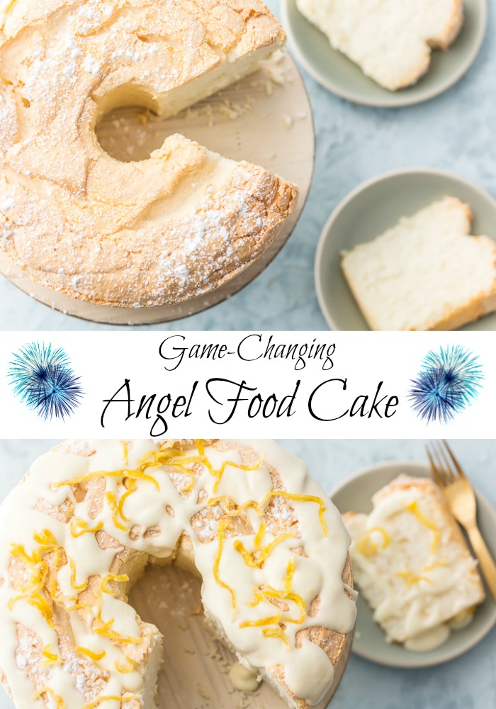 Game-Changing Angel Food Cake is truly game-changing. It is no-fuss and has a velvety, melt-in-your-mouth texture with a slightly crunchy top. It is just as delicious served with or without any toppings. This cake is the only Angel Food Cake one will ever need and is the best Angel Food Cake recipe - ever! Simply Sated