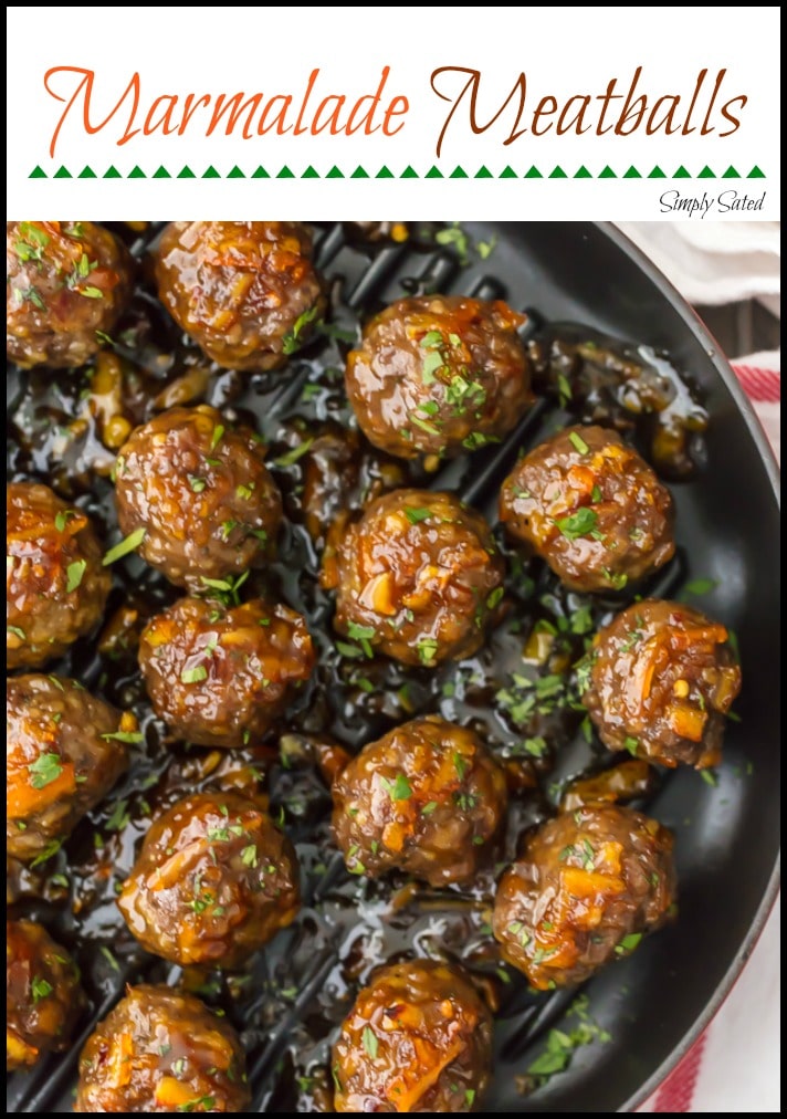 Kids and adults, alike, will love this updated version of Marmalade Meatballs. They are perfect whether served as an appetizer or nestled over a mound of buttery polenta or creamy mashed potatoes. Plus, they are just as delicious made with ground pork, chicken or turkey. Easy, satisfying and fun. Simply Sated